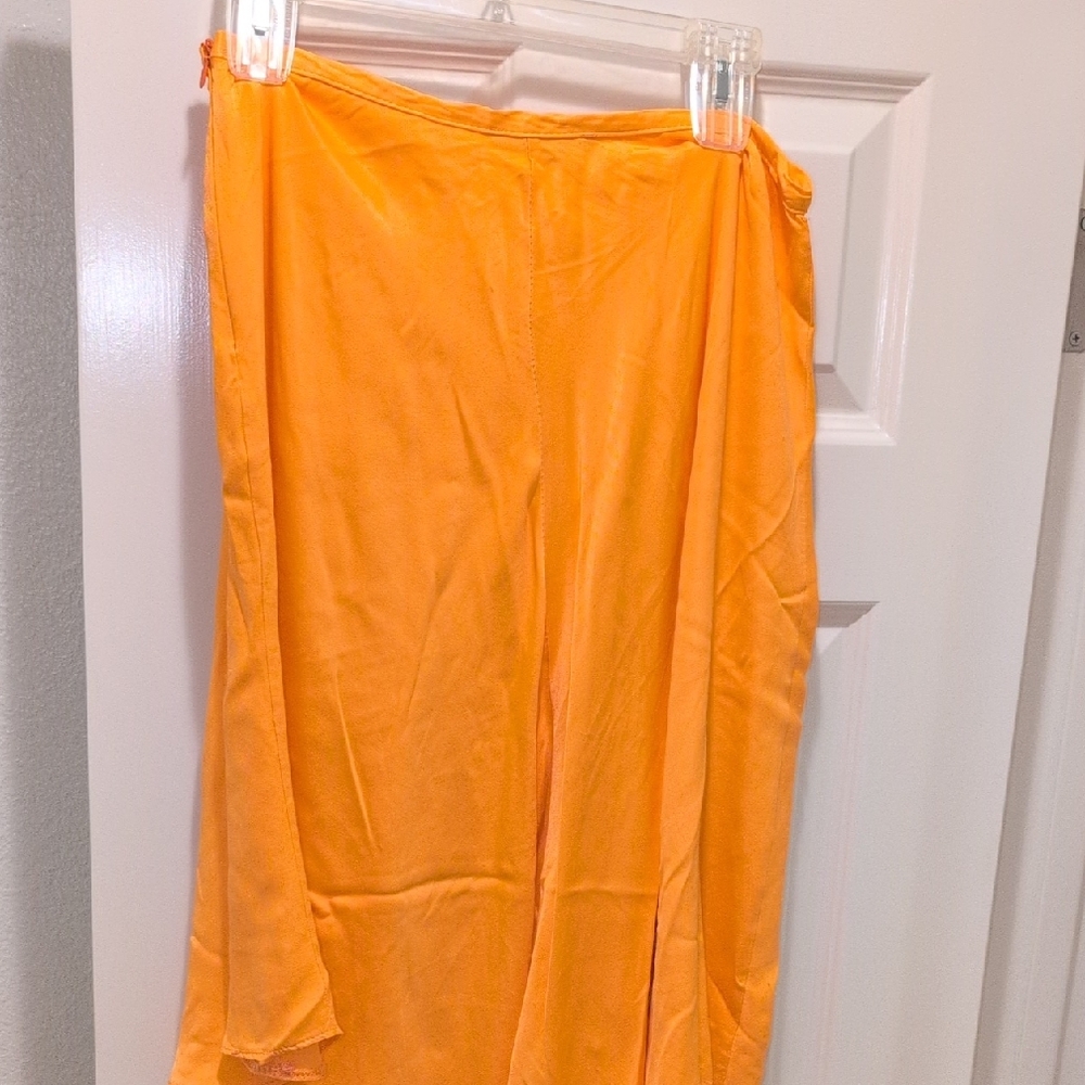 Bebe Plus Radiant Orange Midi Skirt Size M